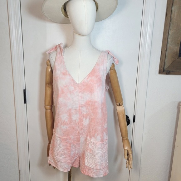 Show Me Your Mumu Tilda Romper Tie-Dye Cotton Gauze Size Small Resortwear Beach - Picture 1 of 9